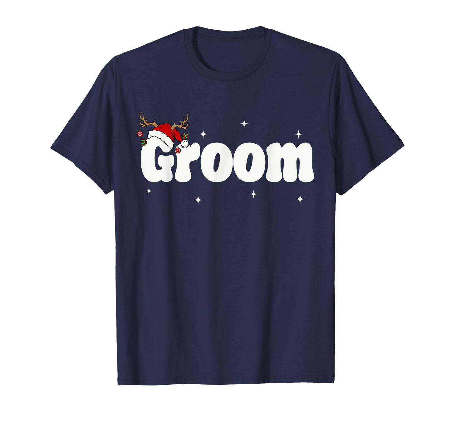 Groom Bride Santa Couples Christmas Outfits Xmas Pajamas T-Shirt