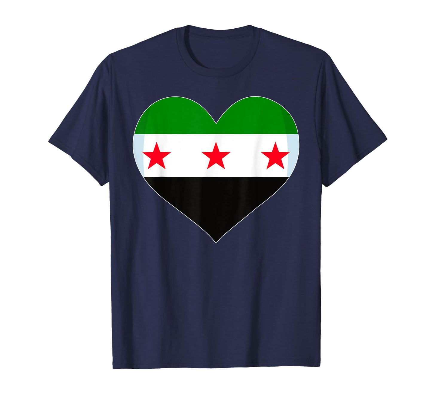 Proud Vintage Syrian Flag Free Syria Heart Love map 2025 T-Shirt