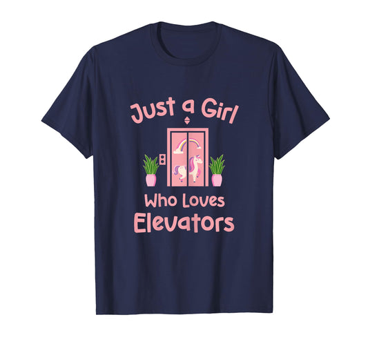 Just A Girl Who Loves Elevators Cute Distracted By Elevator T-Shirt
