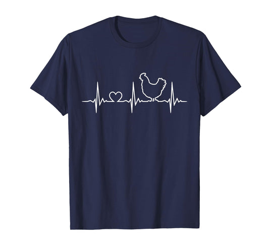 Chicken Farming Heartbeat Funny Chicken Farmer T-Shirt