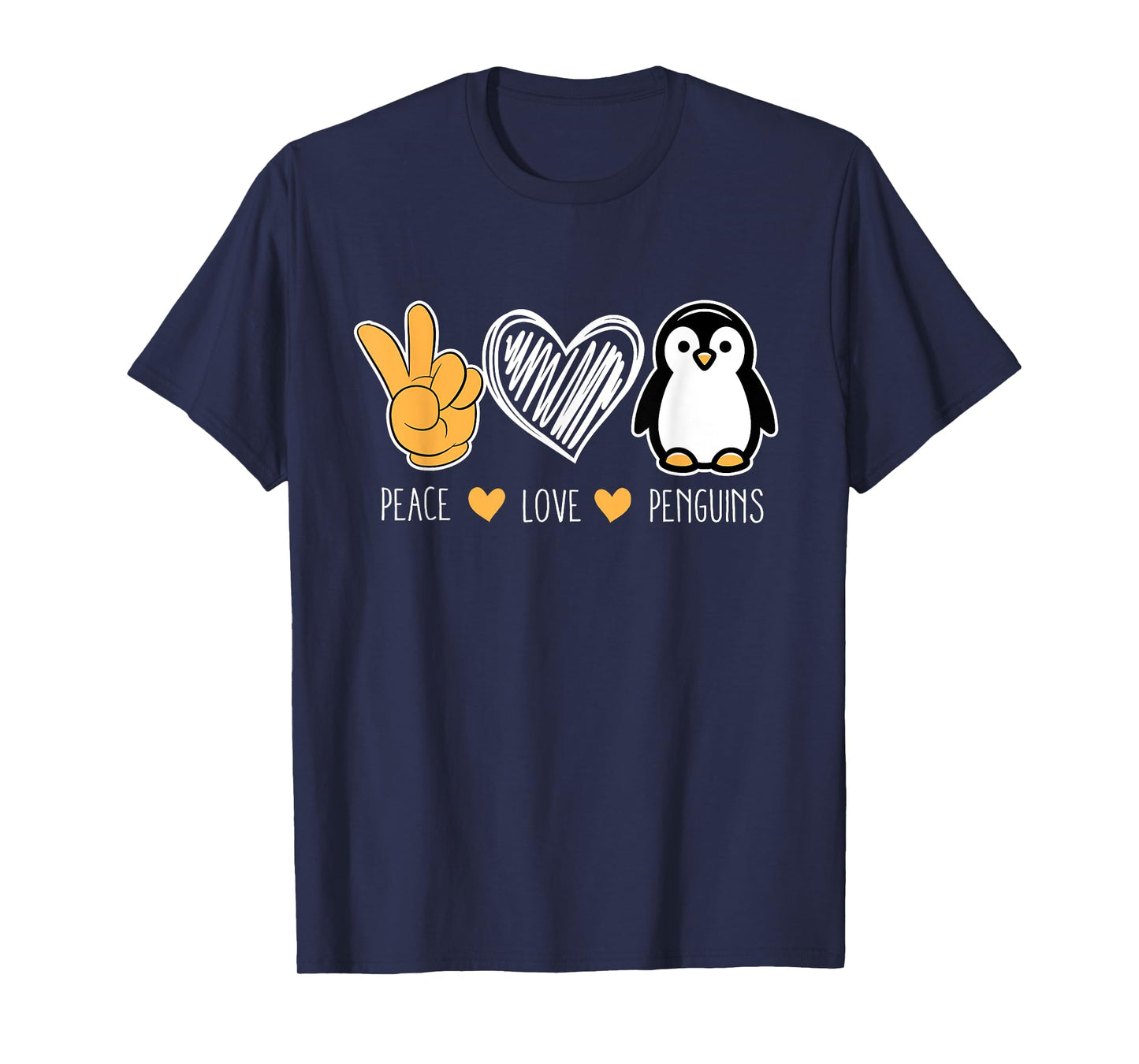 Penguin Cartoon Lovers Animals Outfit Peace Love Penguins T-Shirt