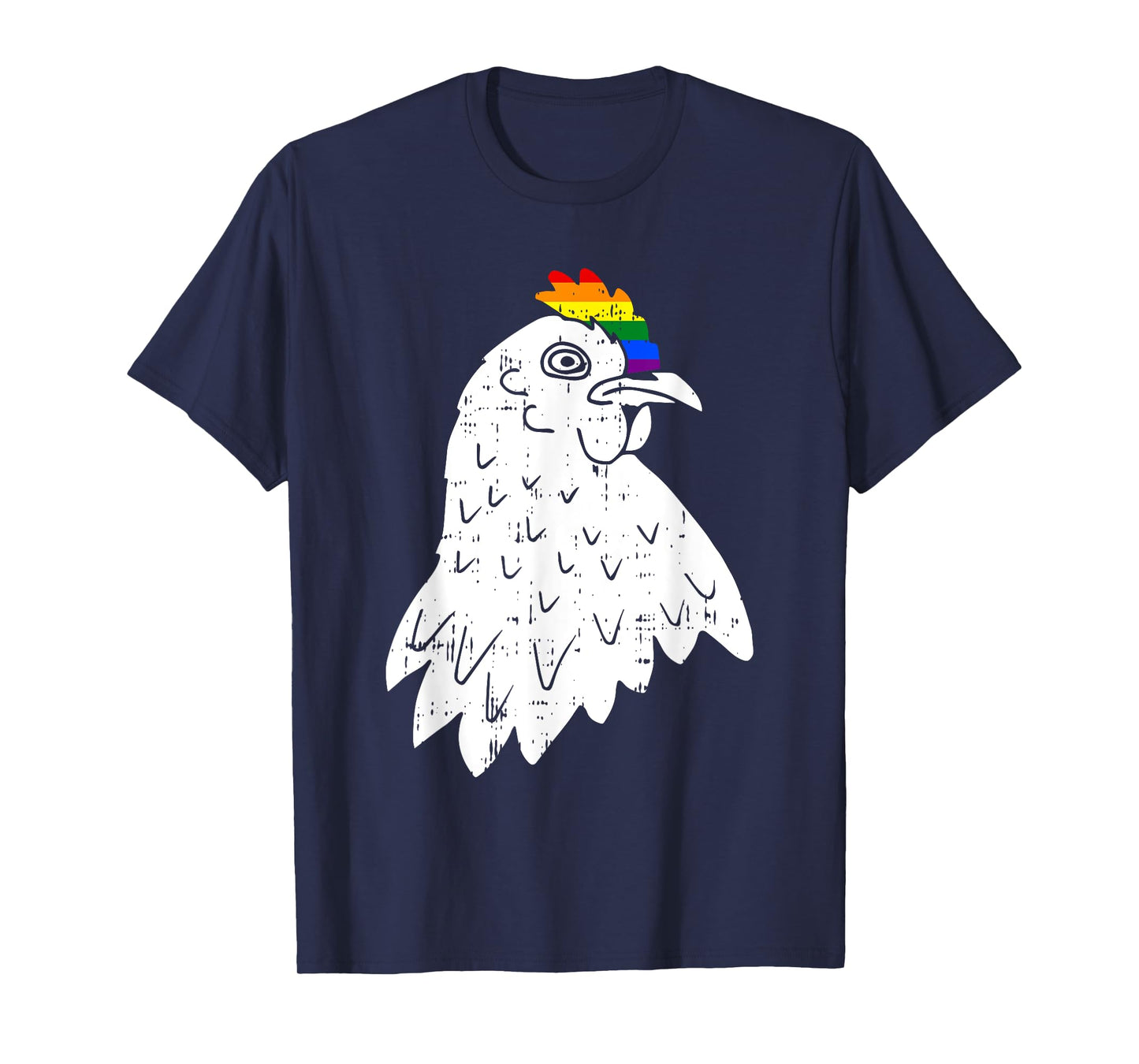 Rainbow Chicken Gay Pride LGBT-Q Ally Funny Hen Animal T-Shirt