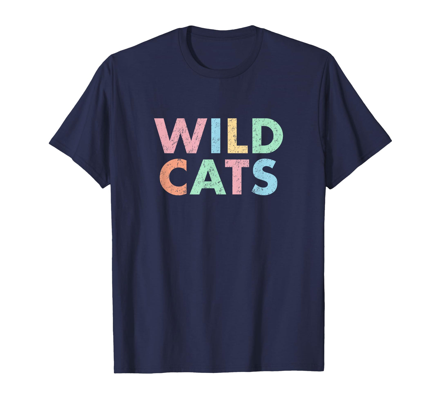 Wildcats Colorful School Sports Spirit Mascot Retro Wild Cat T-Shirt