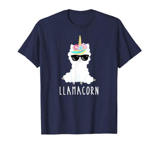 Llamacorn Shirt Girls Tshirt Llama Unicorn Funny Kids Gift T-Shirt