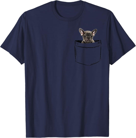 Cute Pocket Frenchie, Boy Girl Funny T-Shirt
