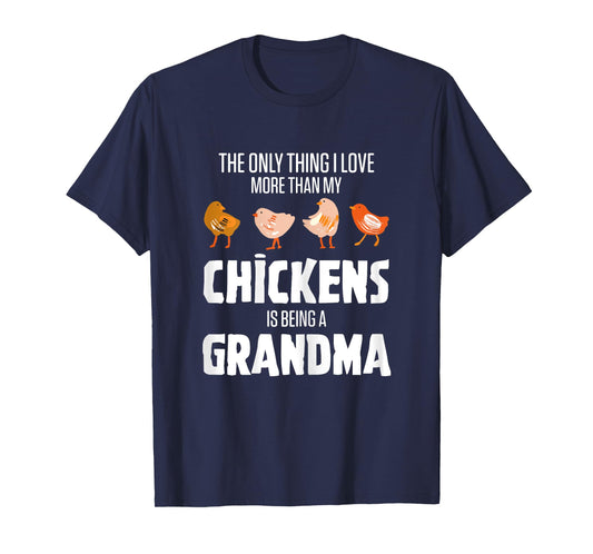 Chicken Breeder Outfits For Women Black Chicken Grandma Modern Letter Print T-Shirt X-Small Female