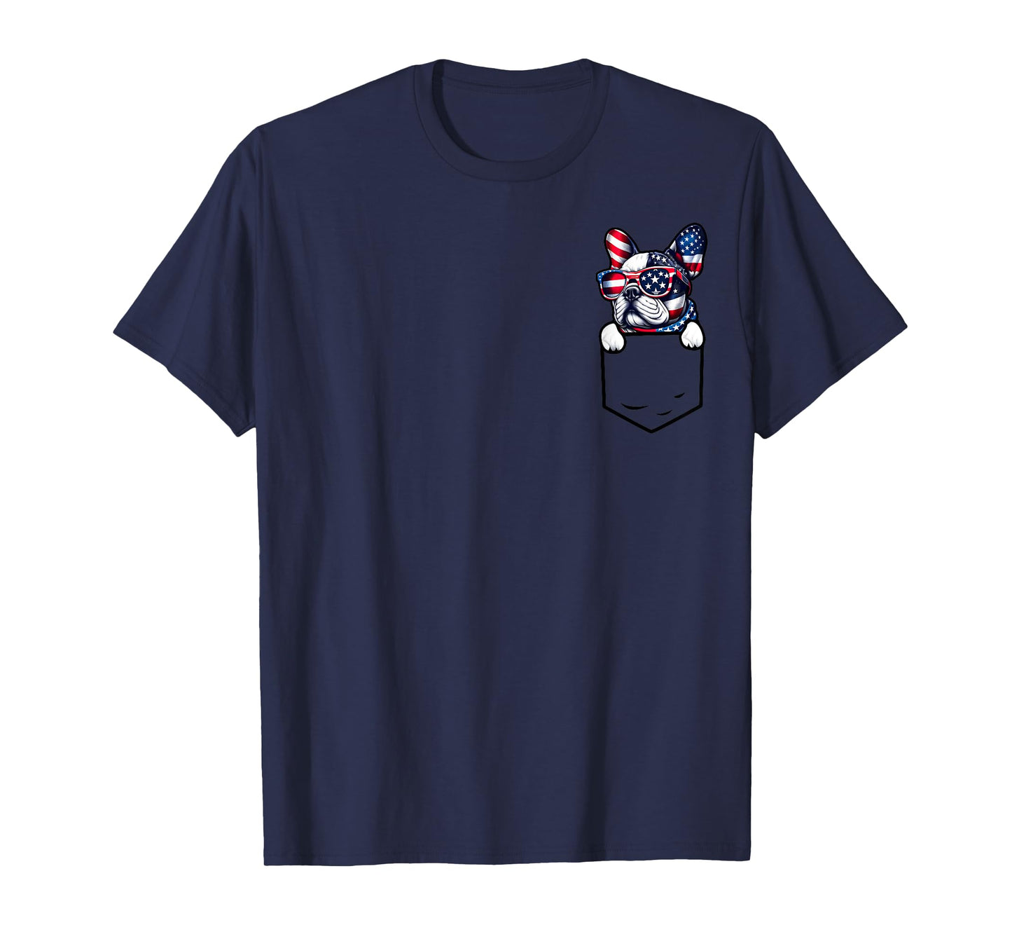 French Bulldog Pocket Frenchie American USA 4th Of July Dog T-Shirt