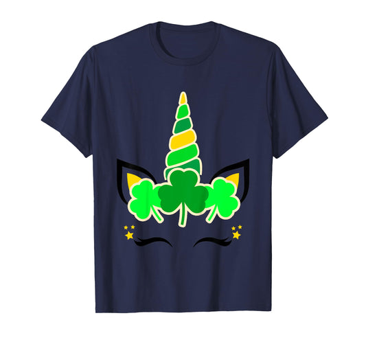 Kids Girls St Patricks Day Unicorn Toddler Shamrock Baby Clover T-Shirt