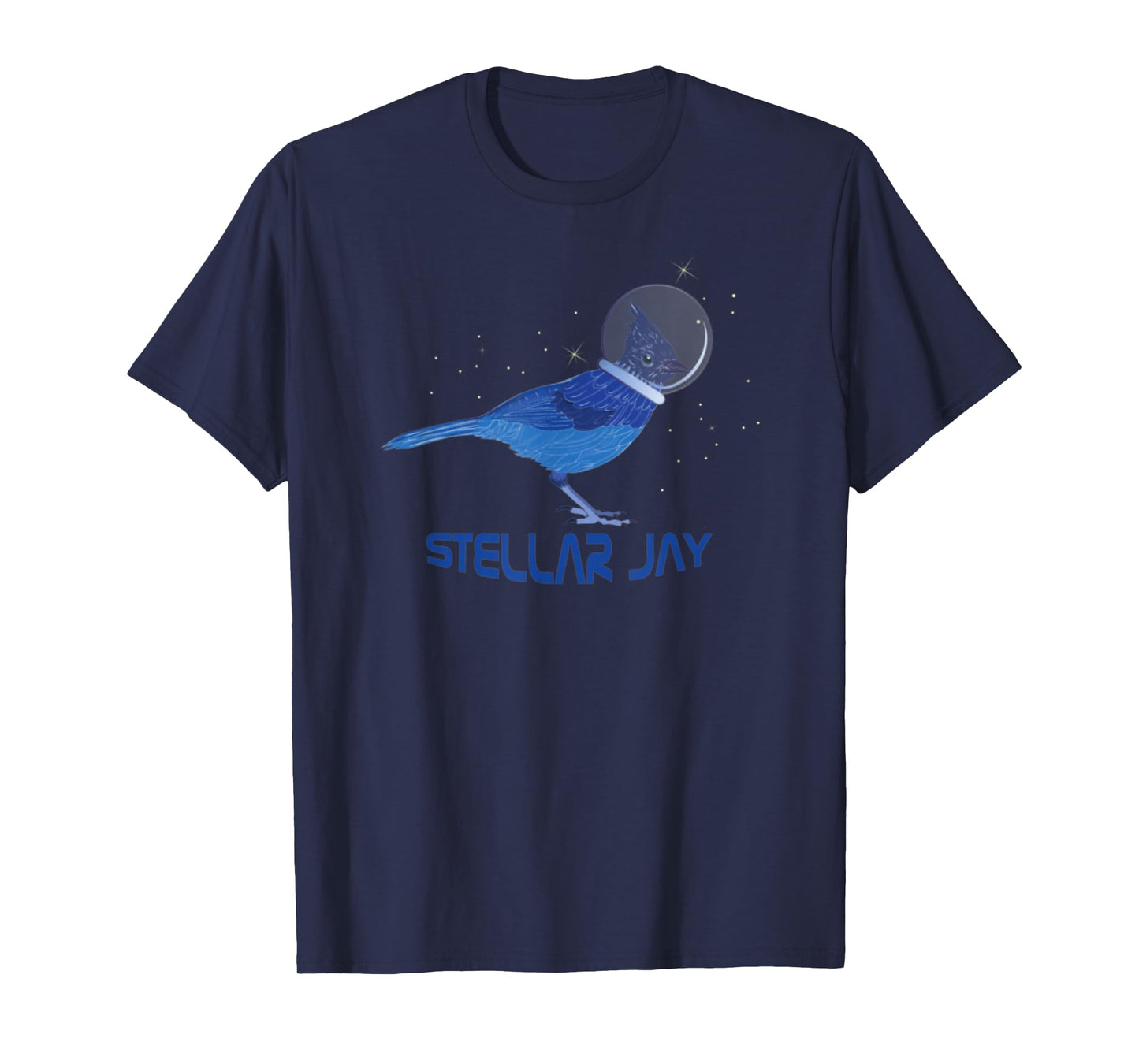 Stellar Jay Space Bird Funny Clever Bird Watcher Twitcher T-Shirt