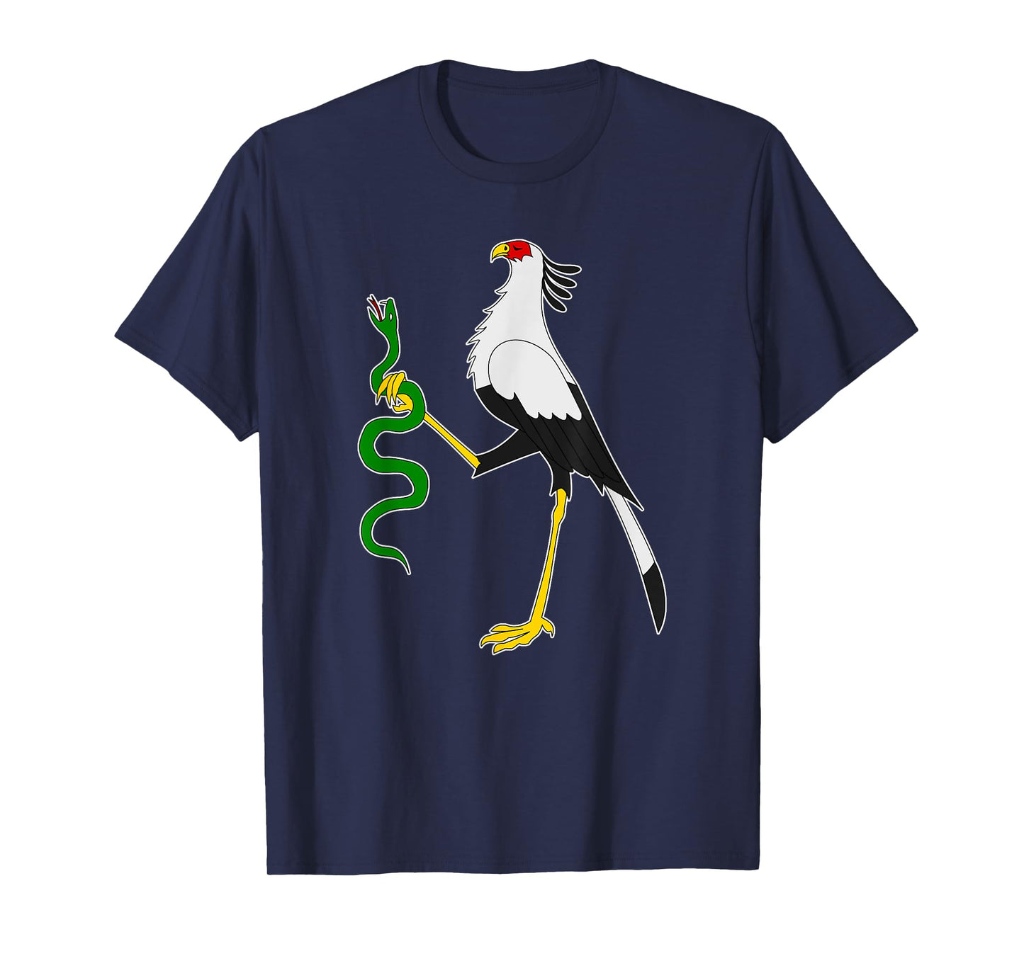 Secretary Bird Holding A Snake TShirt Gift Graphic Tee T-Shirt
