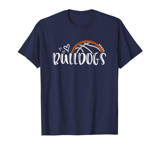 Basketball Bulldogs School Sports Fan Team Spirit T-Shirt