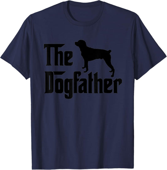 The Dogfather Funny Dog Lover Graphic Rottweiler T-Shirt