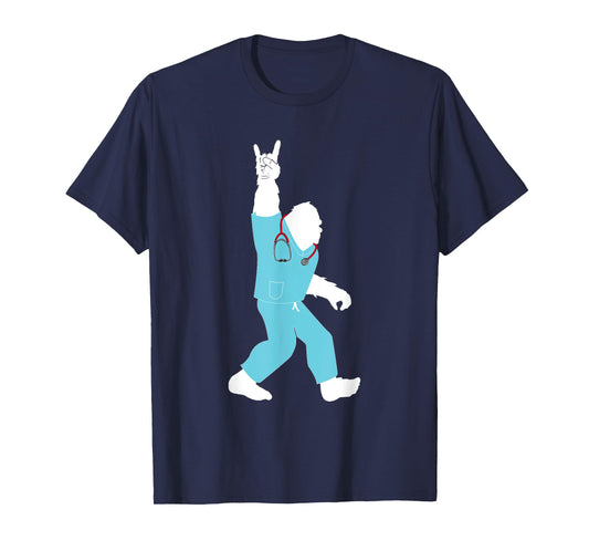 Bigfoot Supports Nurse and Doctor Scrub Life Designs T-Shirt