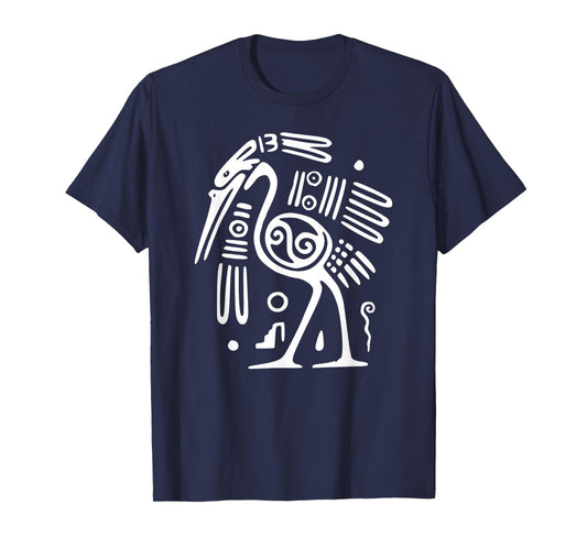 Ibis T-Shirt Ornithology White Line Drawing Bird Tee Shirt T-Shirt