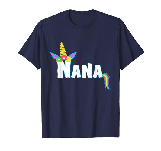 Unicorn Birthday Girl Nana Grandma Mother Family T-Shirt