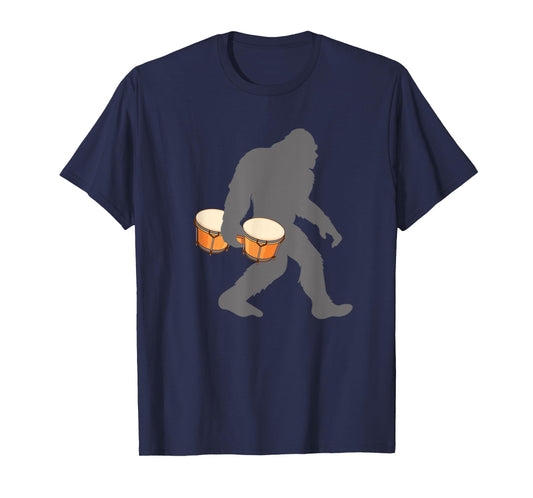 Funny Bongosero Bigfoot musician with Bongo Drum T-Shirt