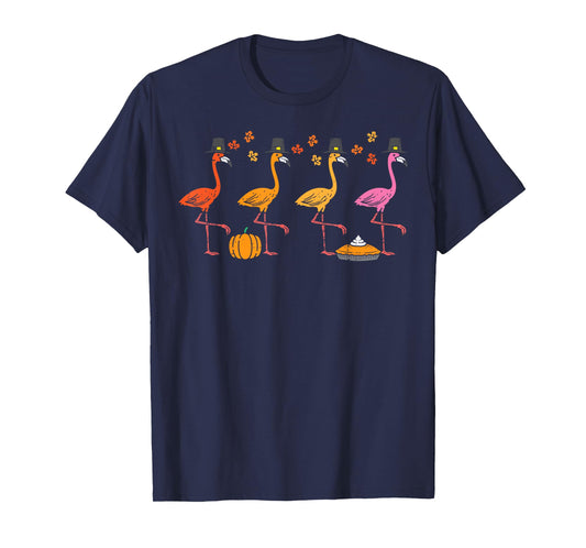 Thanksgiving Flamingos Funny Fall Autumn Bird Men Women Kids T-Shirt