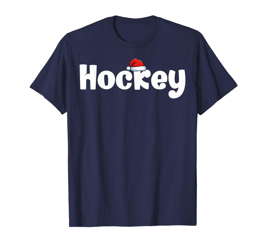 Christmas Hockey Christmas Day Hockey Player Men Women Xmas T-Shirt