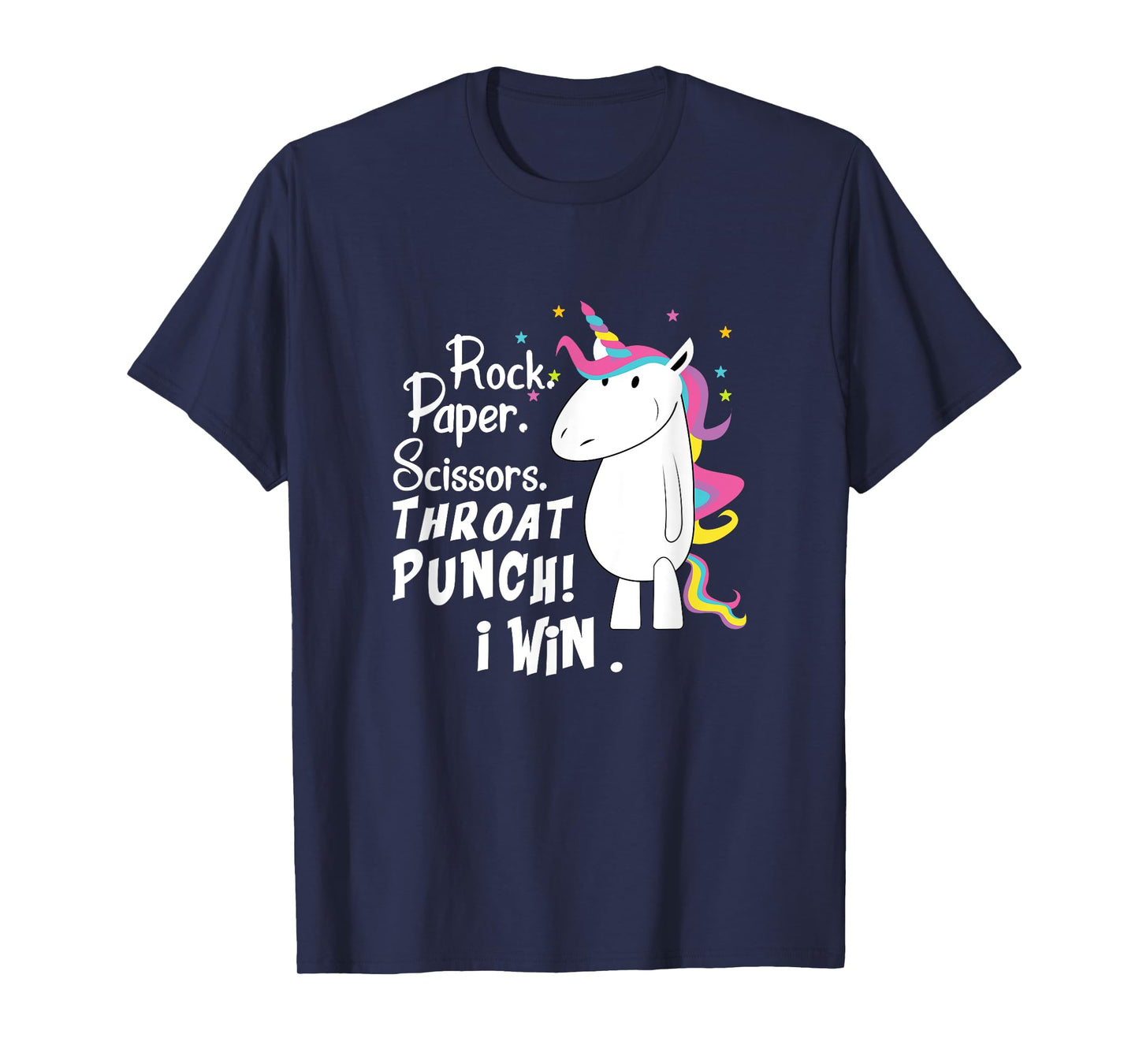 Rock Paper Scissors Throat Punch I Win Unicorn Outfit T-Shirt