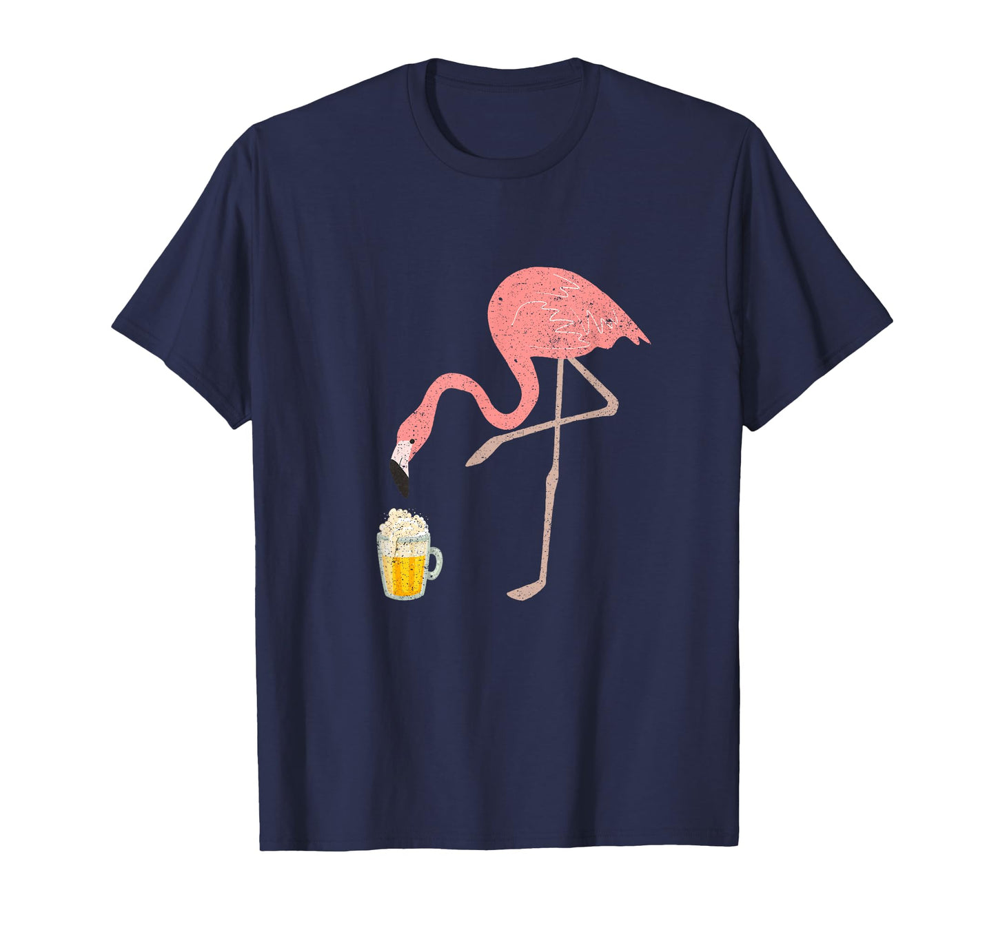 Flamingo Drinking Beer Drinking Party Vintage Beer Drinker T-Shirt