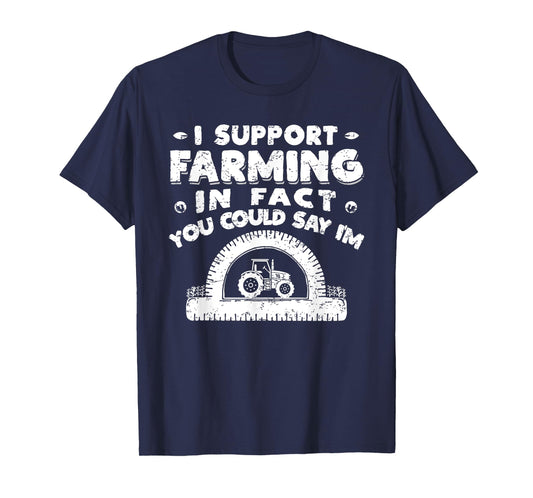 Funny Farmer Farming Tractor Pun Pro-Tractor T-Shirt