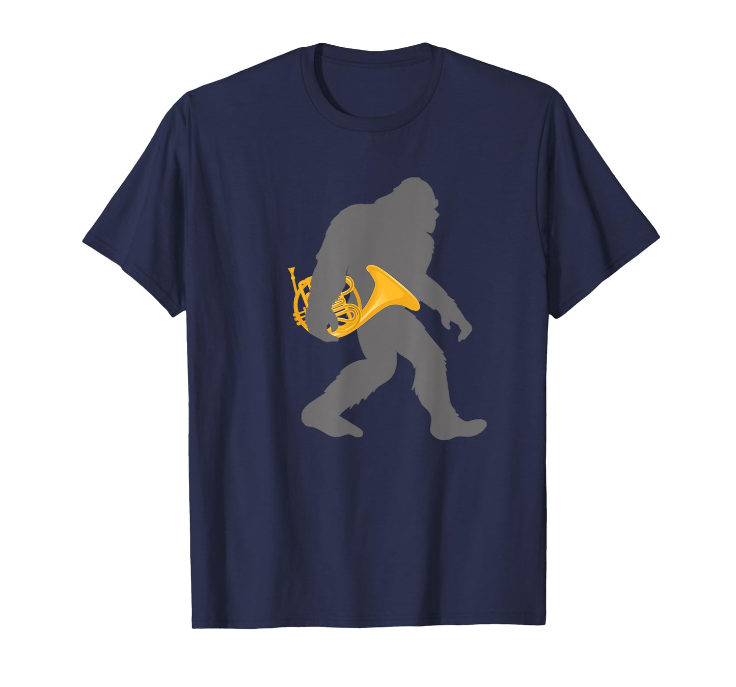 Funny Horn Player Bigfoot musician with French Horn T-Shirt