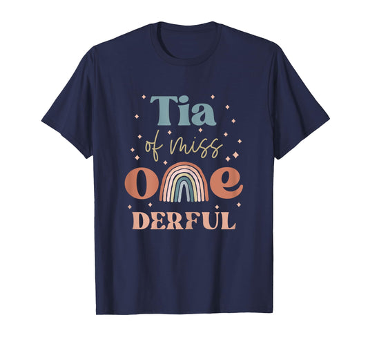 Tia of Miss Onederful Boho Rainbow Niece First Birthday T-Shirt