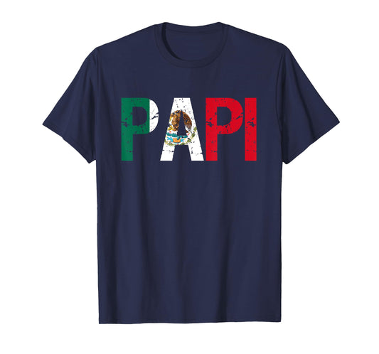 regalos del dia del padre Papi Mexican Flag T-Shirt