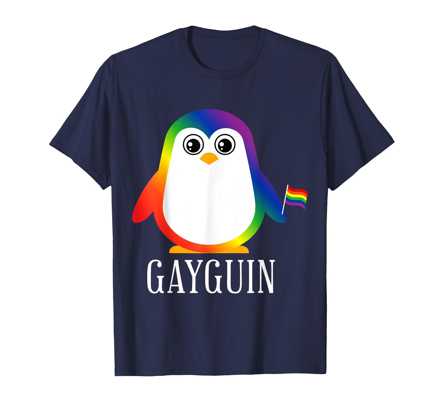 Gay Penguin Rainbow Pride Flag LGBTQ Cool LGBT Ally Gift T-Shirt