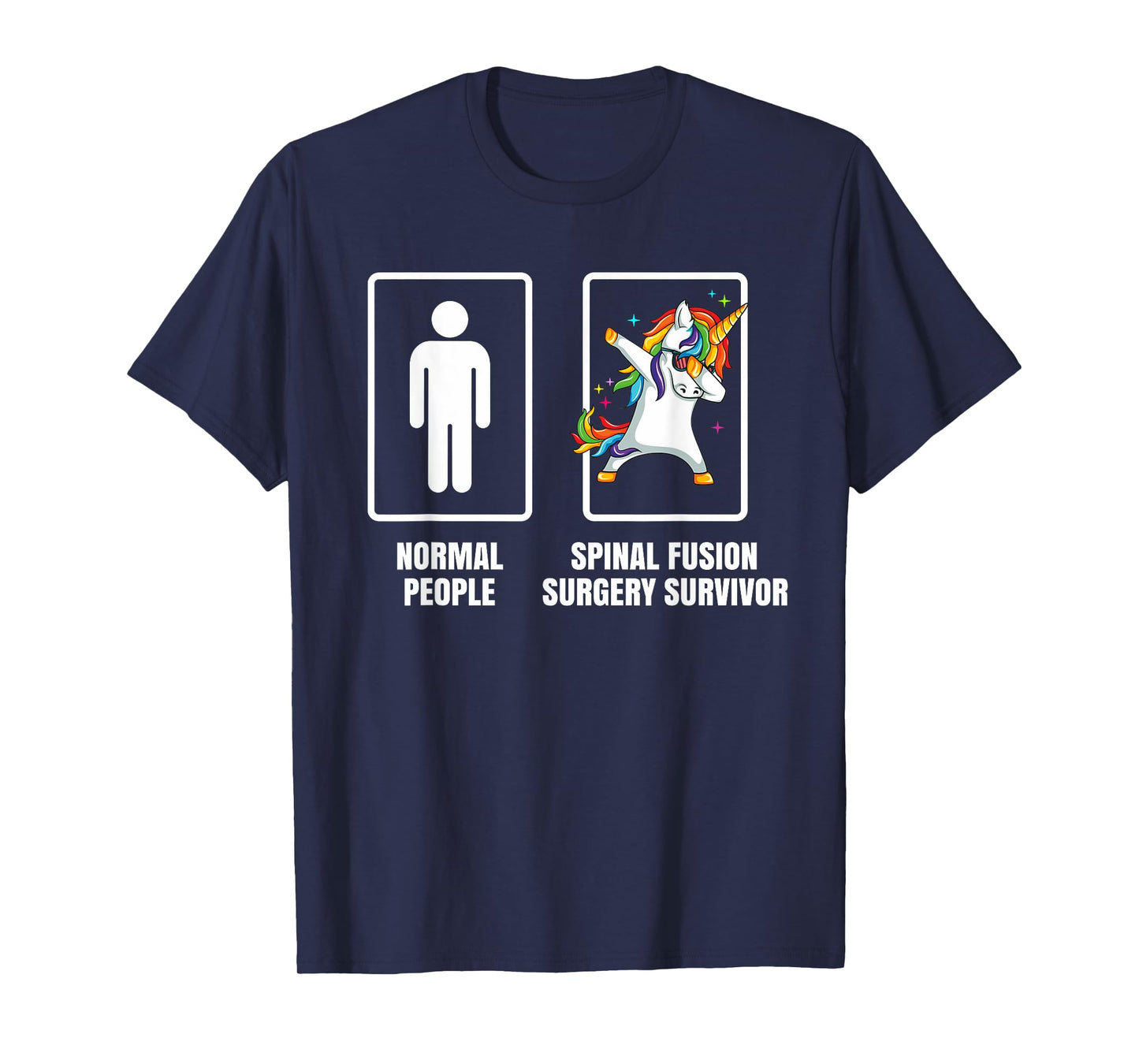 Dabbing Unicorn Spinal Fusion Surgery Survivor Recovery Gift T-Shirt