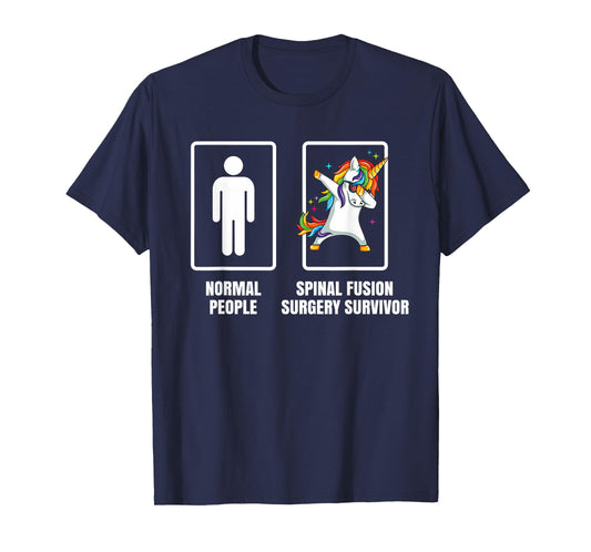 Dabbing Unicorn Spinal Fusion Surgery Survivor Recovery Gift T-Shirt