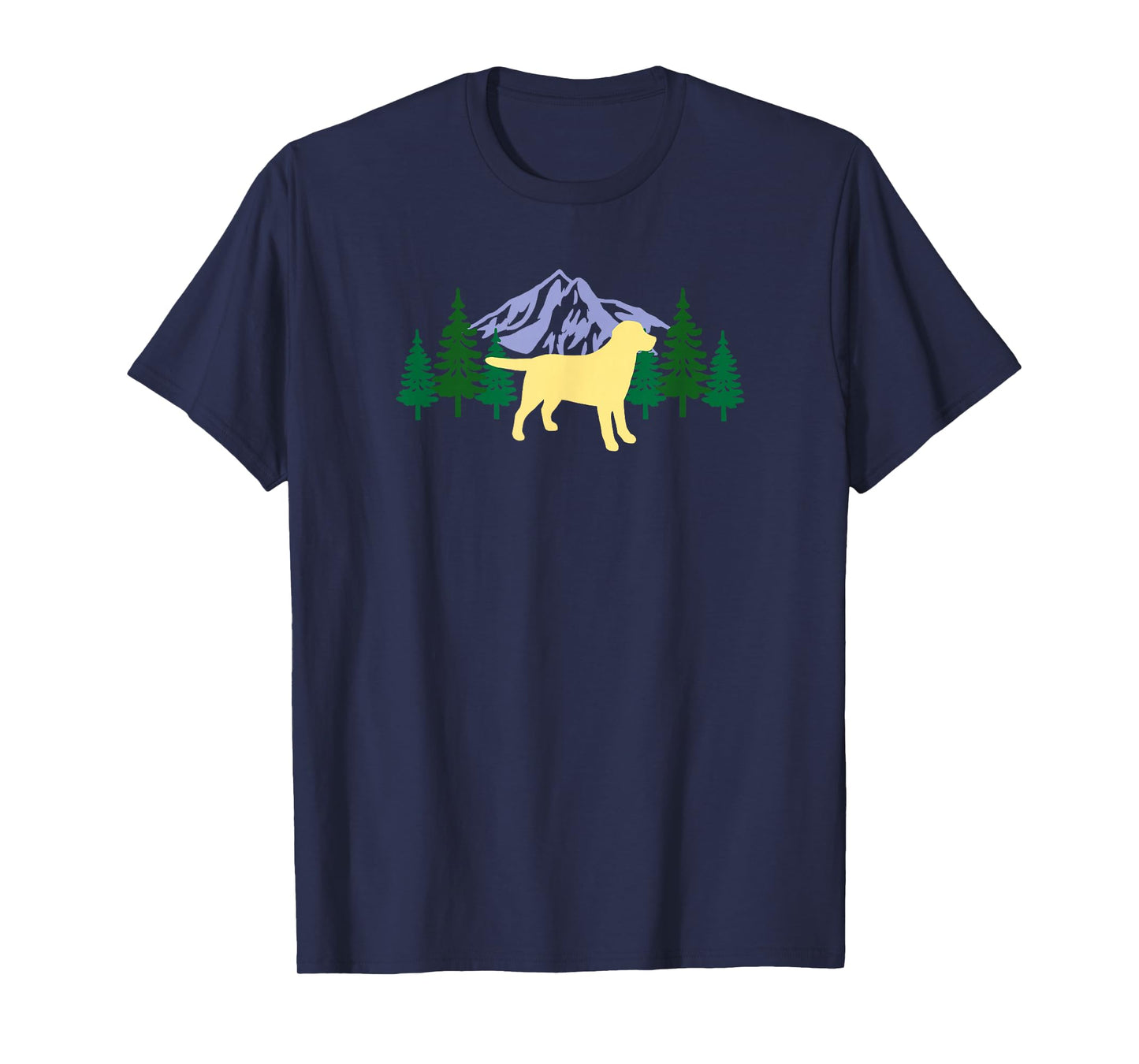 Yellow Labrador Outline Silhouette Evergreen Tshirt T-Shirt