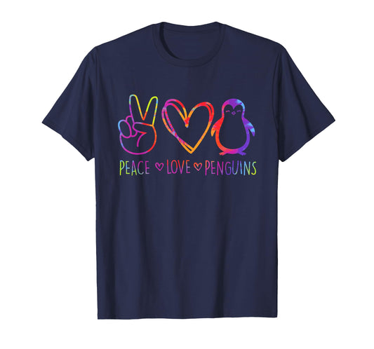 Peace Love Penguins Hippie Design T-Shirt