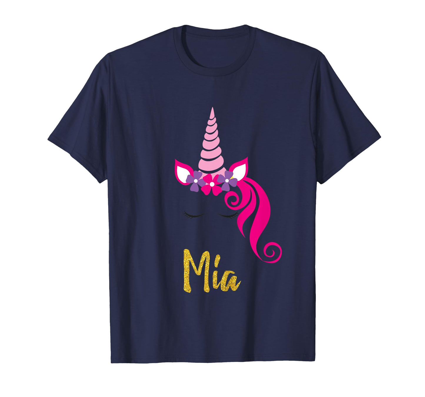 Kids Mia Unicorn Shirt Girls Personalized Name Mia Gift T-Shirt