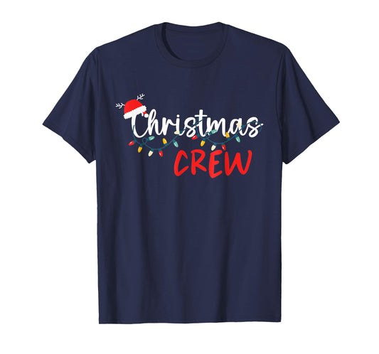 Christmas Crew Xmas Lights Family Matching Pajamas Holiday T-Shirt
