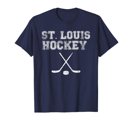 Vintage St. Louis Ice Hockey Sticks State Outile STL Tee T-Shirt