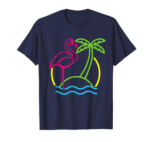 Flamingo Retro 80s Beach Vintage Party Miami Flamingo Lover T-Shirt for Men Women Girls Kids
