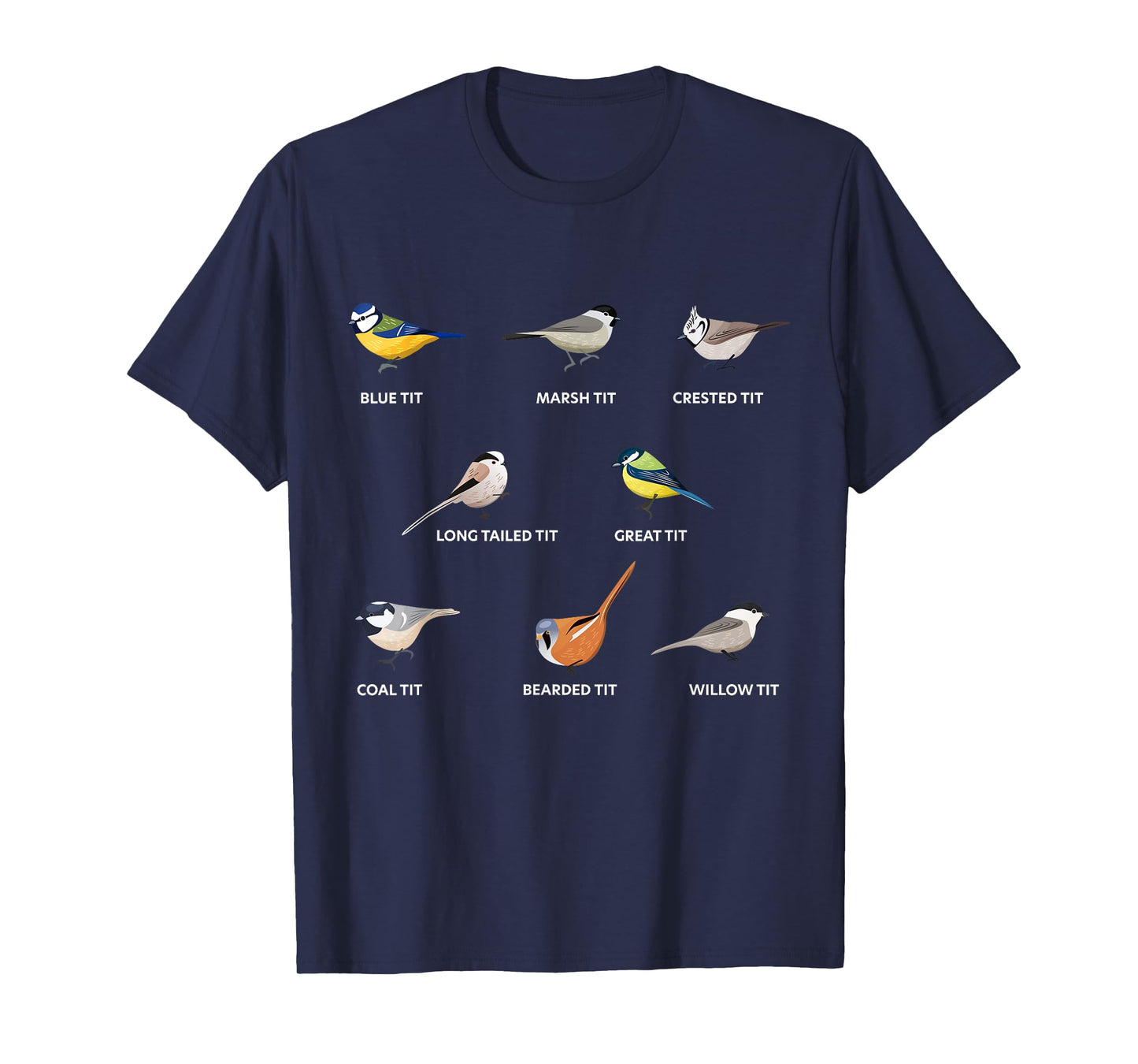 Collection of tit birds Blue tit, great tit & more (Gift) T-Shirt