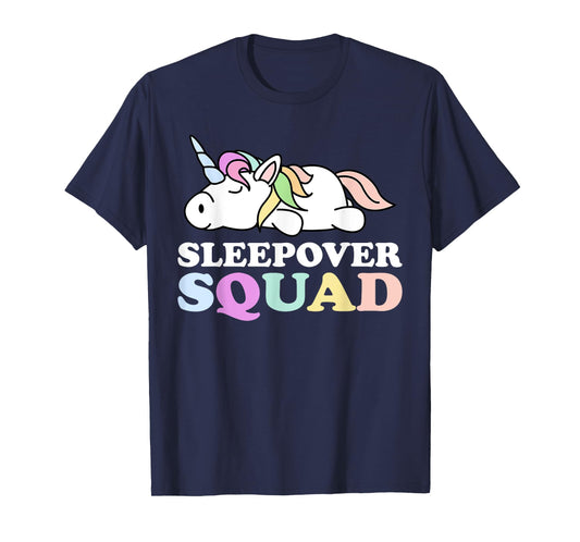 Sleepover Squad for Slumber Party Pajama Unicorn Sleeping T-Shirt
