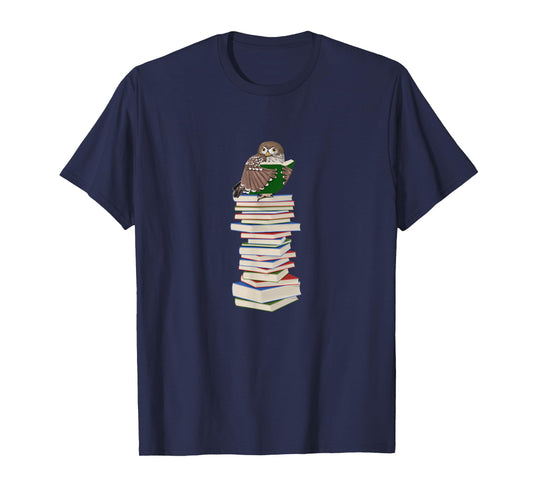 Owl with Books Bird Birdlover Birdwatcher Animal Biologist T-Shirt