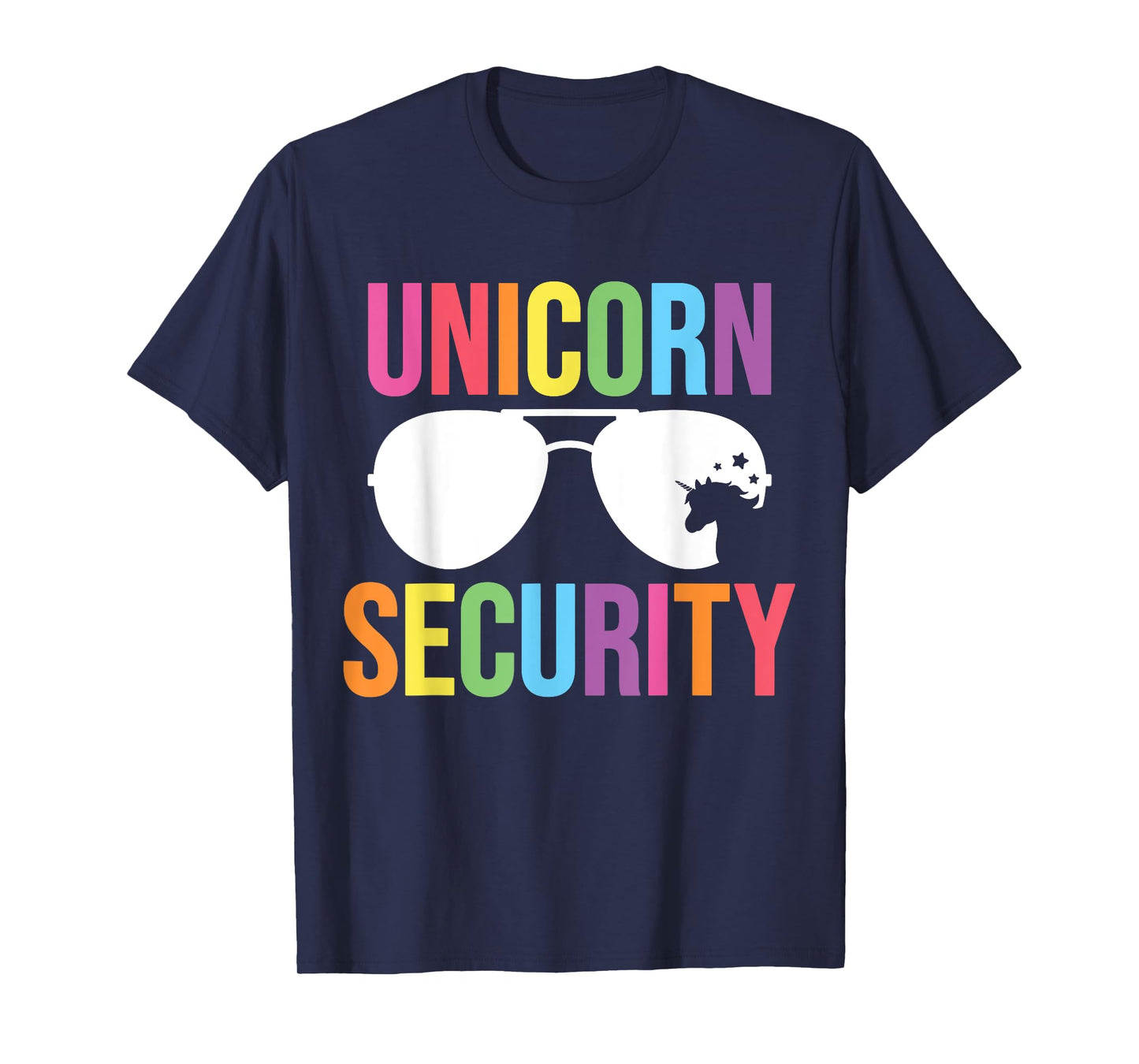 Unicorn Security Birthday Family Halloween Costume Dad Mom T-Shirt