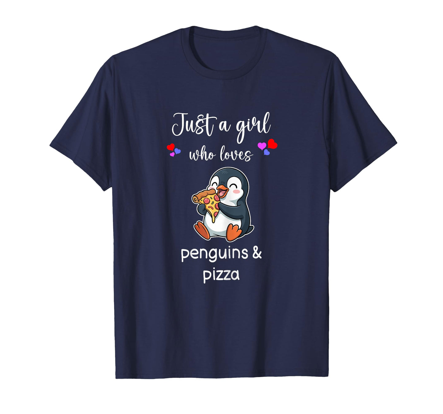 Penguin Pizza Shirt Girls Cute Penguin Pizza T-Shirt