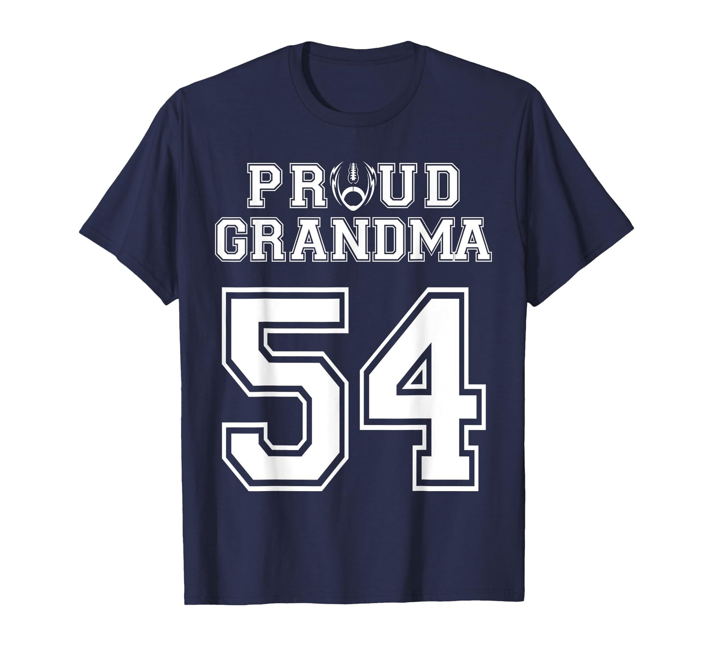 Custom Proud Football Grandma Number 54 Personalized Women T-Shirt