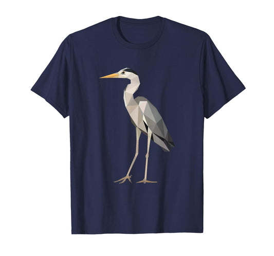 Poly Heron Wildlife Bird Birdwatcher T-Shirt