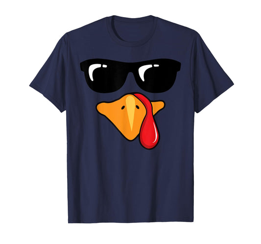 Coolest Turkey Face Funny Thanksgiving Day for Kids T-Shirt