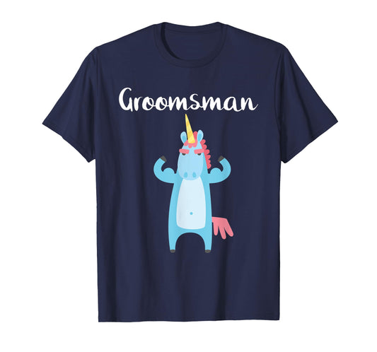 Mens Groomsman Unicorn Outfit Bachelor Party Funny Wedding Gift T-Shirt