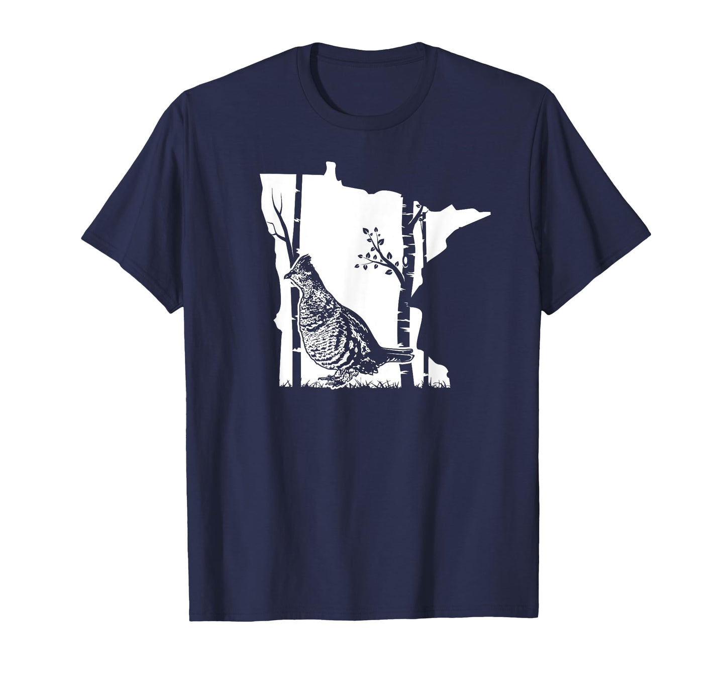 Hunting Partridge Grouse- Minnesota map Bird Hunter T-Shirt