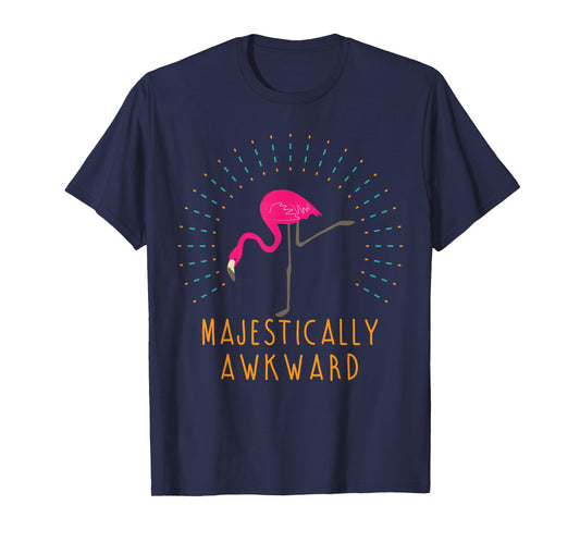 Majestically Awkward T-Shirt Funny Flamingo Novelty Gift T-Shirt