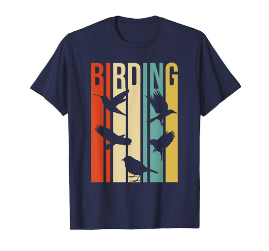 Vintage Style Birding T-Shirt For Birders With Birds T-Shirt