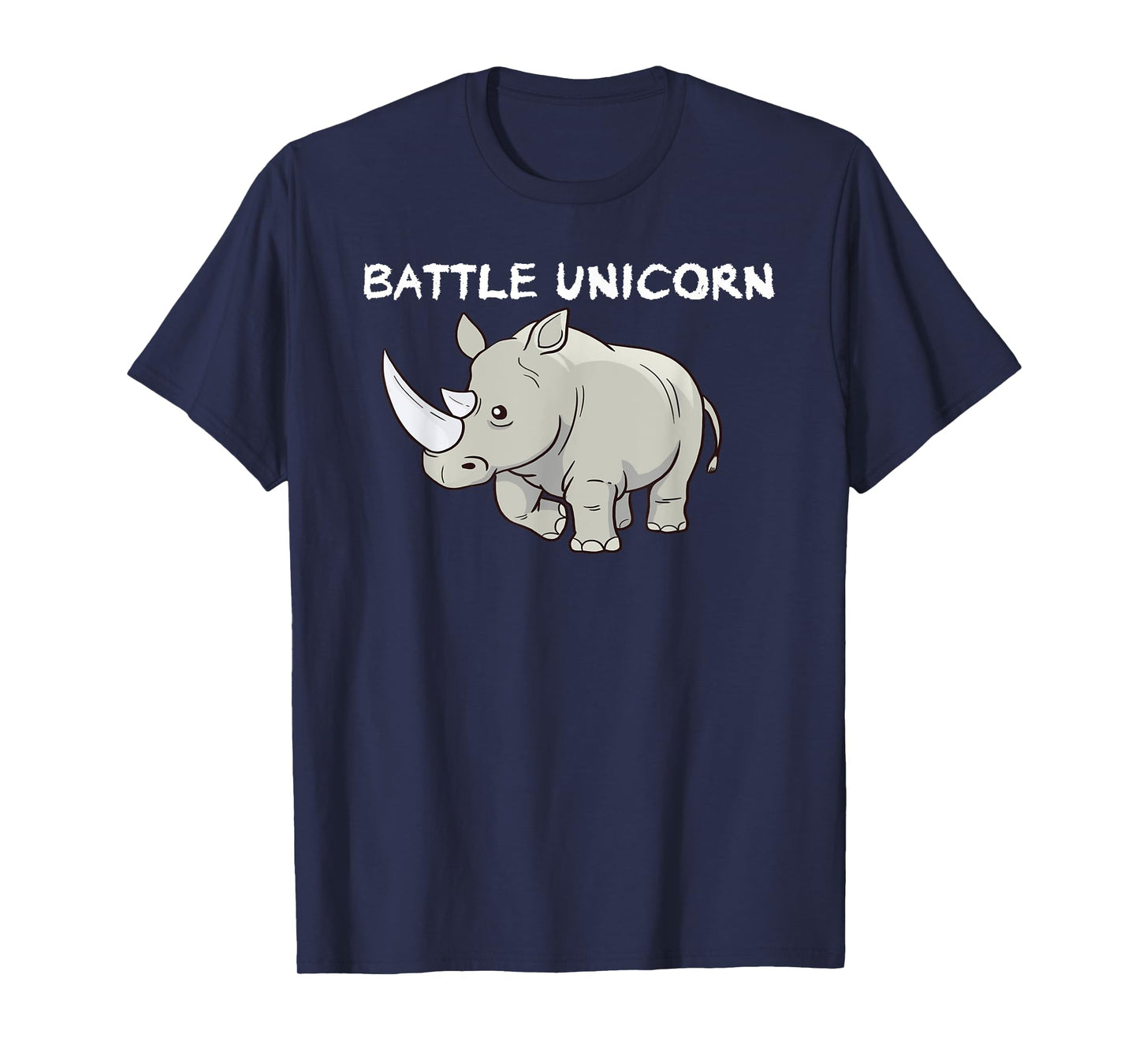 Battle Unicorn Awesome Funny Cute Unicorn Rhino Tee Nerdy T-Shirt